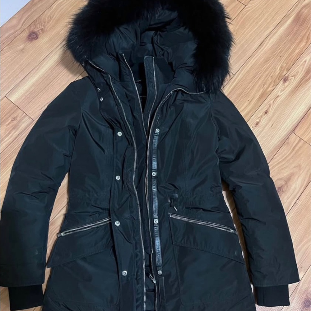 Mackage Black Hooded Puffer Coat